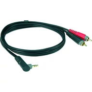 Klotz AY7A0100 szerelt 3,5-ös sztereo pipa Jack - 2 x RCA kábel, 1 méter