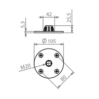 Adam Hall AH-SM720 hangfaltartó talp – M20-as menettel