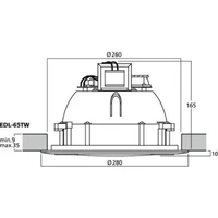 Monacor EDL-65TW 100V-os álmennyezeti hangszóró