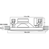 Monacor ESP-15/WS 100V-os álmennyezeti hangszóró