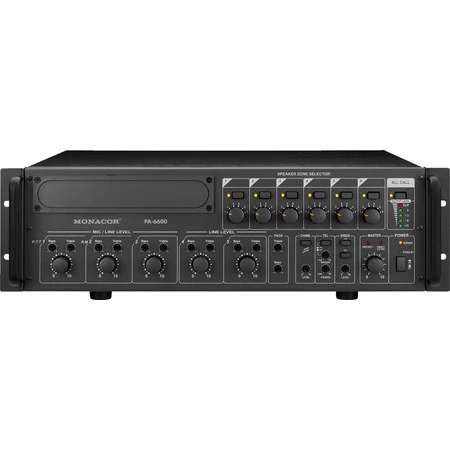 Monacor PA-6600 6 zónás 100V-os keverőerősítő