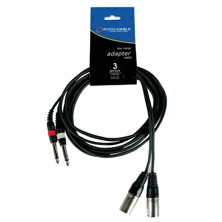Accu-Cable 2x6,3-as Jack-2xXLR papa szerelt kábel 1,5m
