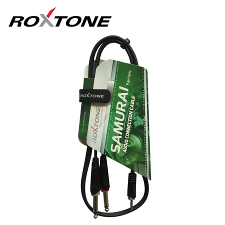 Roxtone RAYC130L1 3,5-ös st. Jack - 2x6,3-as Jack kábel, 1m