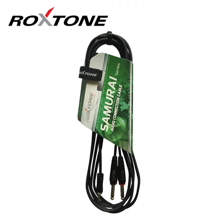 Roxtone RAYC130L3 3,5-ös st. Jack - 2x6,3-as Jack kábel, 3m