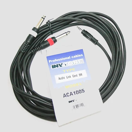 Invotone ACA-1005 3,5-ös Jack-2x6,3-as Jack kábel, 5 m